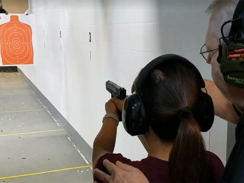 Firearm training at the shooting range